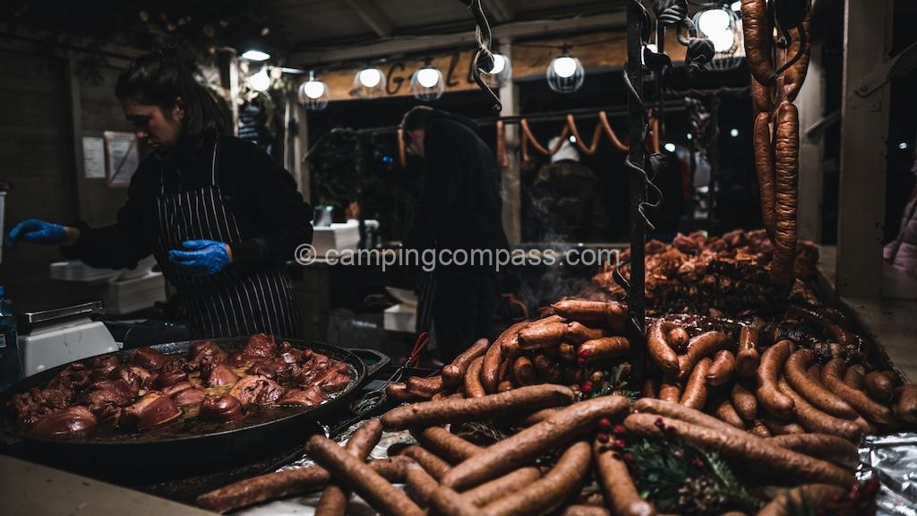 BBQ sausage on Christmas Market in Krakow